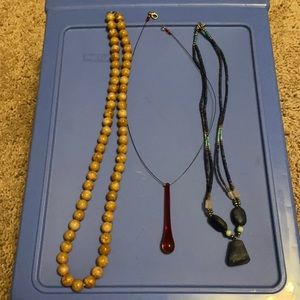 Glass, Stone, and Gem Necklace Bundle